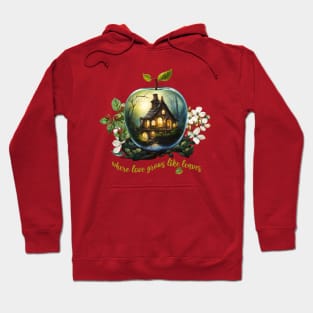 Magical Glass Apple Cottage Where Love Grows Like Leaves Hoodie